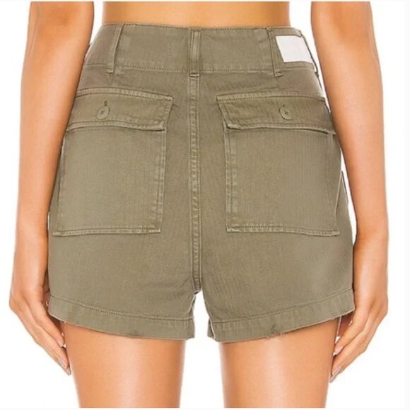 RE/DONE Originals Olive Green Shorts Size 24 - Picture 1 of 7